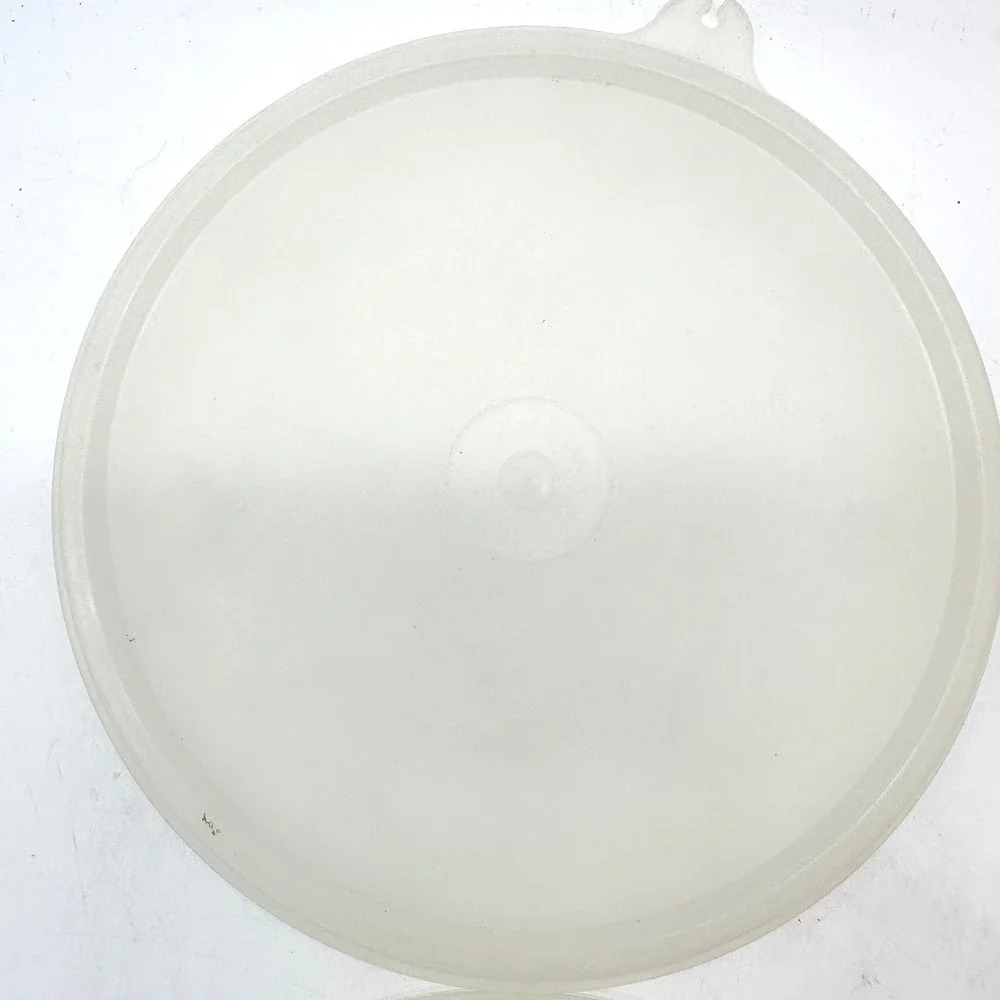 Tupperware Replacement Lids 4 Pack 800-48 Sheer White Round Plastic Vintage